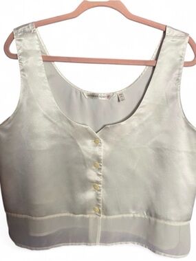 Victoria's Secret Cream Satin Button-Front Camisole